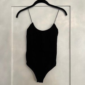 Black Spaghetti Strap Bodysuit by Aqua